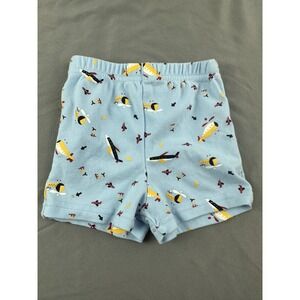 Baby Boys Airplane Shorts 6–9 Months Blue Cotton Blend Elastic Waist